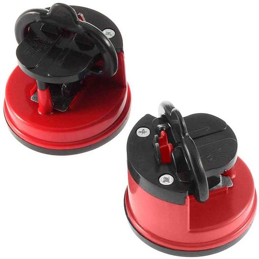 knife sharpener scissors hand knives with suction cup fixing tungsten carbide red Base for kitchen lever