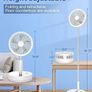 Portable Foldable Standing Fan - 8.6" 8000mAh Rechargeable Oscillating | 4-speed 22dB Silent Fan with Remote. USB Telescopic 3.5" Collapsible Design for Bedroom, Travel, Cruise & Camping. Image 3