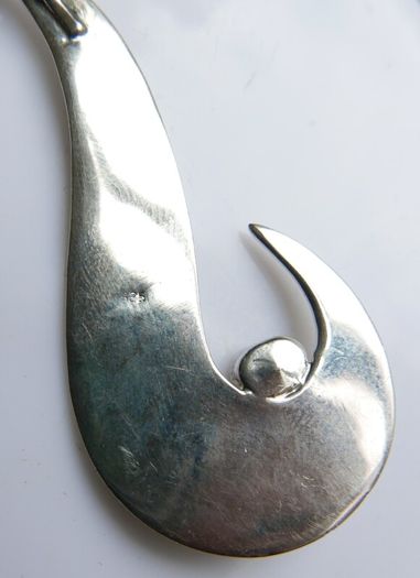 Vintage Sterling Silver 925 Mod Design Blue Purple Drop Pendant Necklace 24" - 13,34g