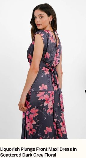 Liquorish plunge front maxi dress