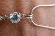 925 sterling silver c/z drop pendant and necklace L-9" 5,9g