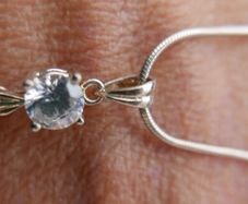 925 sterling silver c/z drop pendant and necklace L-9" 5,9g