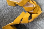 M&amp;S Yellow Mustard Multi Strap Sandals Size 3.5!
