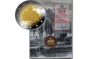Greece 2 Euro Base Metals Brilliant Uncirculated Coin 2016 - 150 Years from the Arkadi Monastery Torching - 2 Euro Commemorative Coin