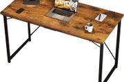Computer Desk 100cm, Home Office desk, Study Writing Small Desks, Gaming Deske for Home Workstations, Industrial Design Black Desk Metal Frame, Rustic Brown