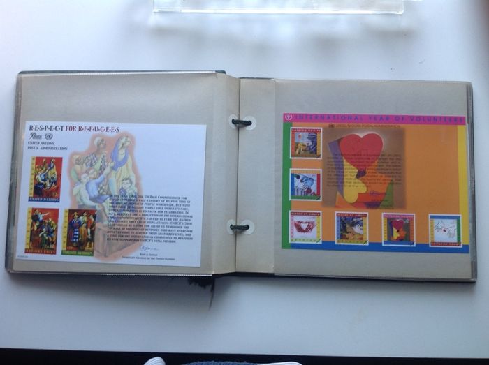 Stamps , UN souvenir card collection
