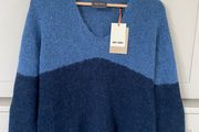 Designer brand mos mosh jumper in navy and airforce blue wool and alpaca and mohair BRAND NEW
