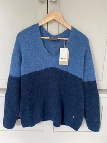 Designer brand mos mosh jumper in navy and airforce blue wool and alpaca and mohair BRAND NEW