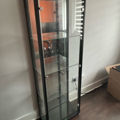 Glass display cabinet with LED lighting