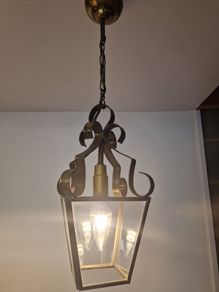 Vintage French style brass lantern ceiling light