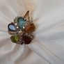 Diamond and Multi-Gemstone Flower Ring Image 2
