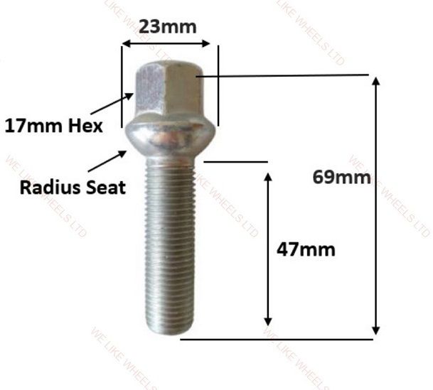 10 x New 47mm Extended Bolts Fit Audi, VW, Seat, Skoda M14x1.5 (BC, BCB) Delivery