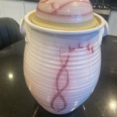Beautiful very  Tall  12 inch Ceramic lidded pot