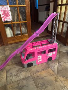 Barbie doll camper van with side