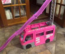 Barbie doll camper van with side
