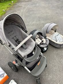 Stokke Trailz Grey Melange Full Travel System + Huge Accessory Bundle & Sibling Board
