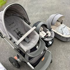 Stokke Trailz Grey Melange Full Travel System + Huge Accessory Bundle & Sibling Board
