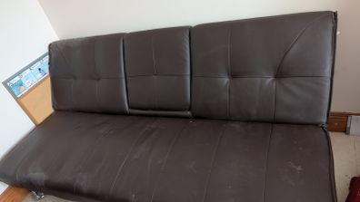 Sofa bed  leatherette fab condition
