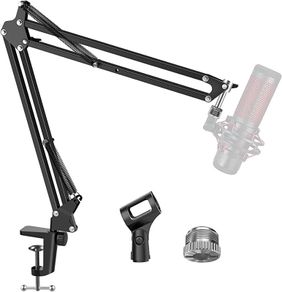 Microphone Stand Mic Arm Micro Boom Arm with 3/8" to 5/8" Screw Adapter, Mic Clip Holder, for HyperX QuadCast, Blue Snowball, Blue Snowball ICE, Blue Yeti, Blue Yeti X, Blue Yeti Pro (FREE POSTAGE)