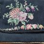 Vintage Black Clutch Purse / Evening Bag with Petite Point Flowers Image 3