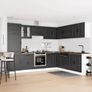 14 Piece Kitchen Cabinet Set Black Image 3