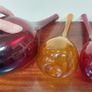 Beautiful Collection of Three Vintage Hand-Blown Gourd/Bottle-Shaped Vases in Dark Red, Red and Orange Transparent Glass, Excellent Condition Image 6