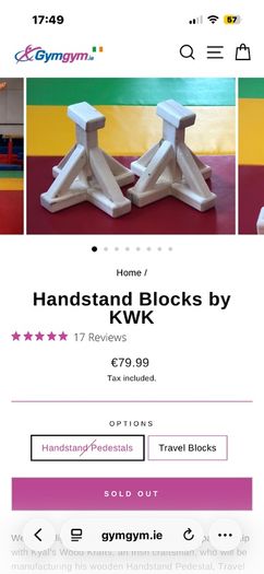 Gymnastics Handstand Blocks 26cm