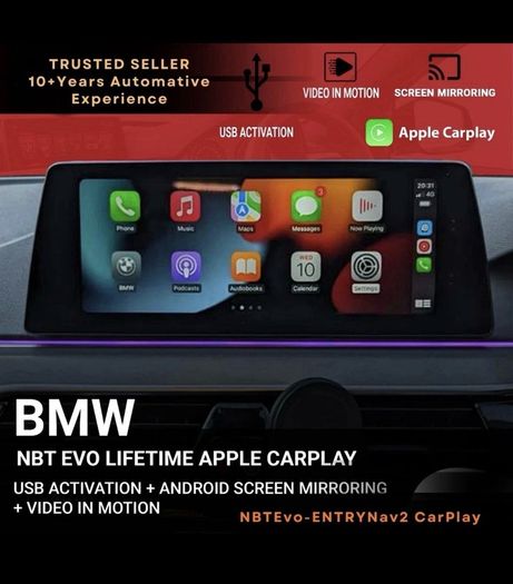 lifetime BMW CarPlay activation full screen + android auto and screen mirroring
