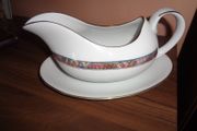 Vintage Ceramic Fine Bone China Gravy Boat and Saucer for Sale