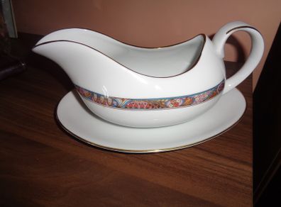 Vintage Ceramic Fine Bone China Gravy Boat and Saucer for Sale
