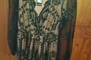 Plus lace plunge skater dress