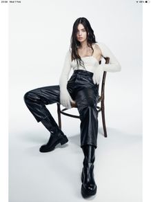Zara real leather trousers, new, size M