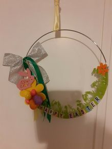 Handmade contemporary Easter wreath