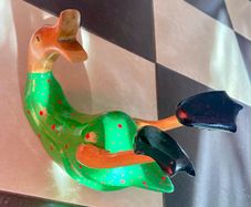 Wooden duck wine holder