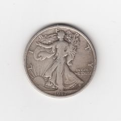 USA, Half Dollar, 1917, 90% silver coin (no. 460)