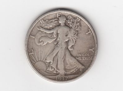 USA, Half Dollar, 1917, 90% silver coin (no. 460)
