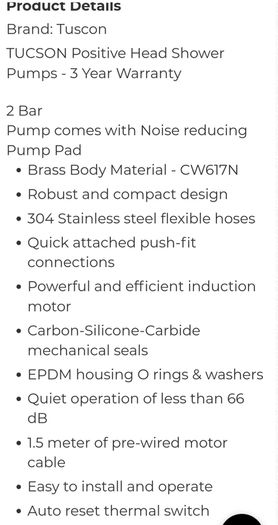 shower pump