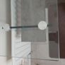 Glass Console Table with concrete Slab Shelf, 100cm Length, 35cm wide and 80cm Tall, in excellent condition Image 2