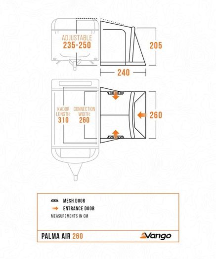 Vango Palma Air 270 Or 330 Caravan Awnings 2026