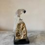Clear Quartz Parrot on Deep Purple Amethyst Geode Base Image 6