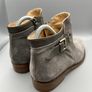 Jigsaw Ankle Boots Grey Suede Size 39 UK 6 - Zip and Buckle - Leather Sole Image 7