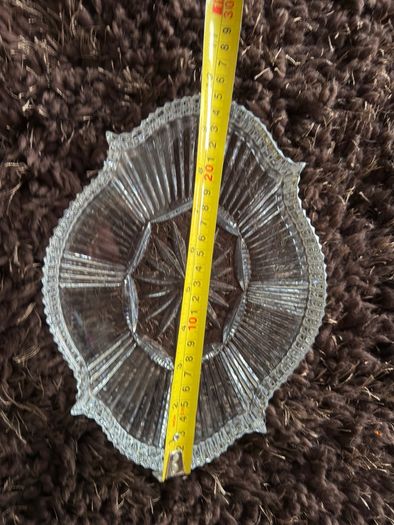Waterford Crystal Seahorse Scalloped Oval Vanity Dresser Tray Relish Dish