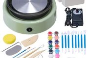 Mini Pottery Wheel, 158 mm Turntable, Forward and Reverse Rotation, Adjustable Speed, Electric Clay Wheel for Kids and Beginners