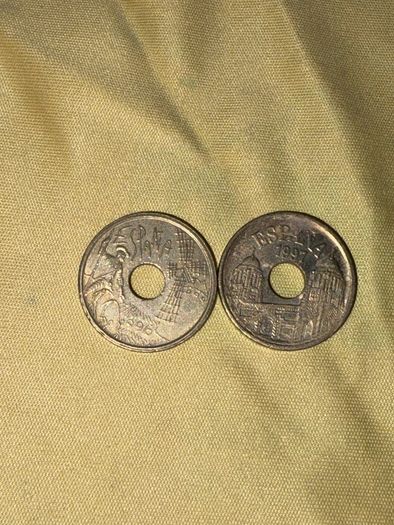 1996 & 1997 Spain 25 Pesetas Coins