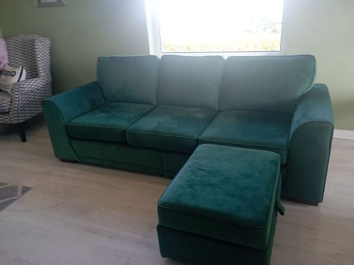 long 3 seater  couch  with foot stool to match