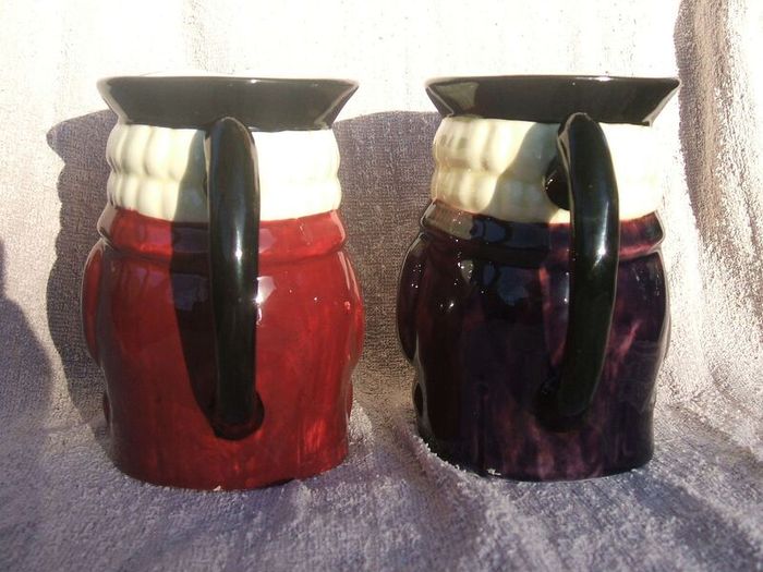 A pair of vintage No.2 toby jugs by SHORTER & SON LTD of Staffordshire (1930's - 1950's)