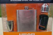 HEAD stainless steel hip flask set