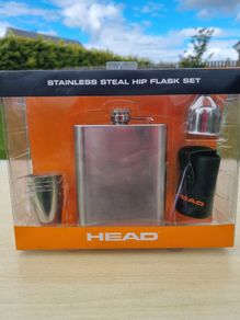 HEAD stainless steel hip flask set
