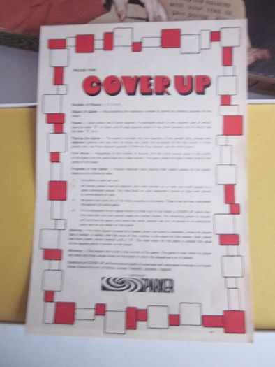 Vintage Cover Up Board Game 70's