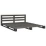Pallet Bed Frame Grey Solid Pine Wood 200x200 cm Image 2